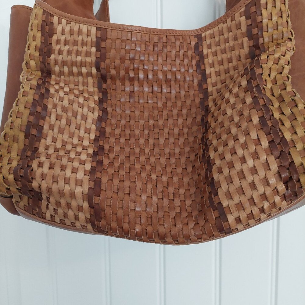Genuine Leather multi section handbag